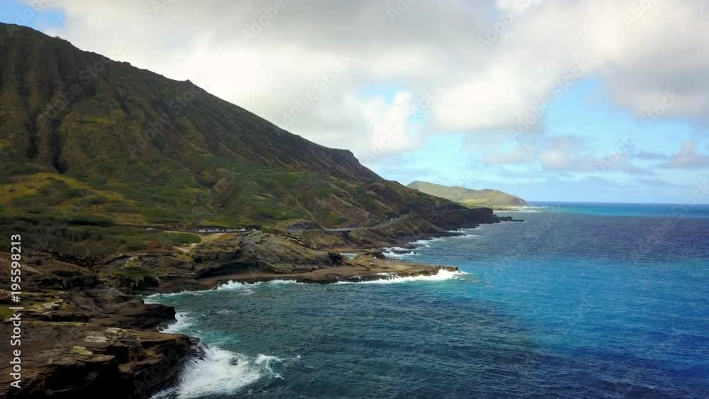 Hawaii beach - mountain - ocean - water 4K drone Hawaii beach - mountain - ocean - water 4K drone