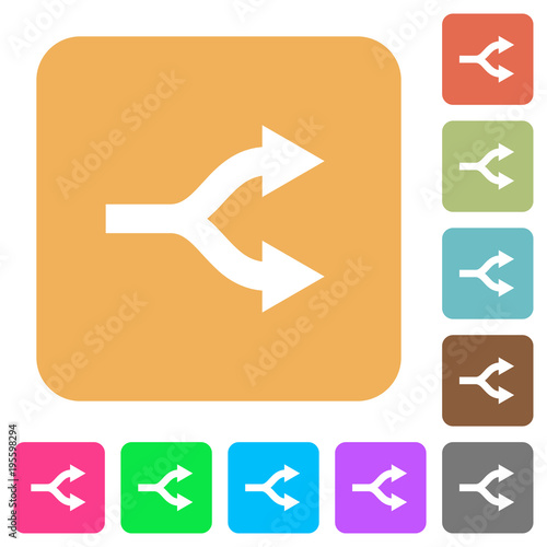 Split arrows rounded square flat icons