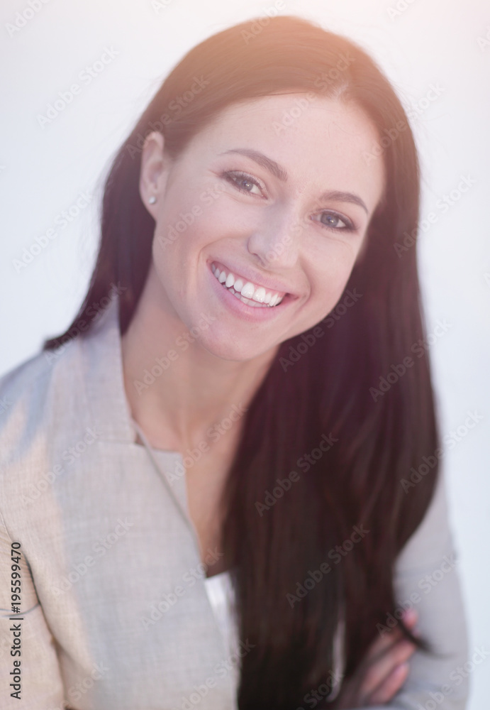 close-up face of a successful young woman. close-up face of a successful young woman.