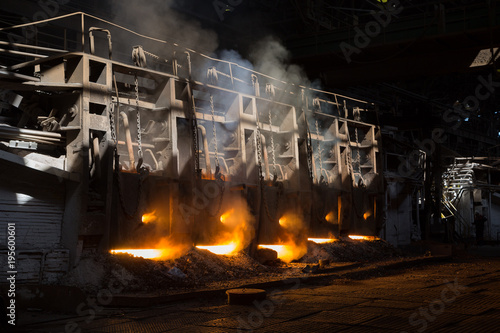 Old open-hearth furnaces at the metallurgical plant