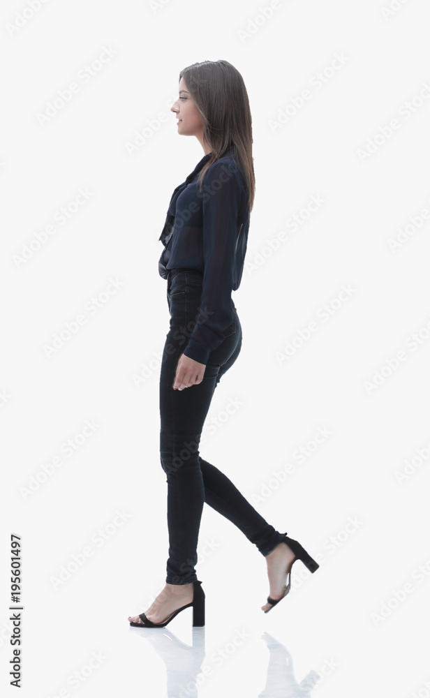Side view. Successful young business woman. Side view. Successful young business woman.