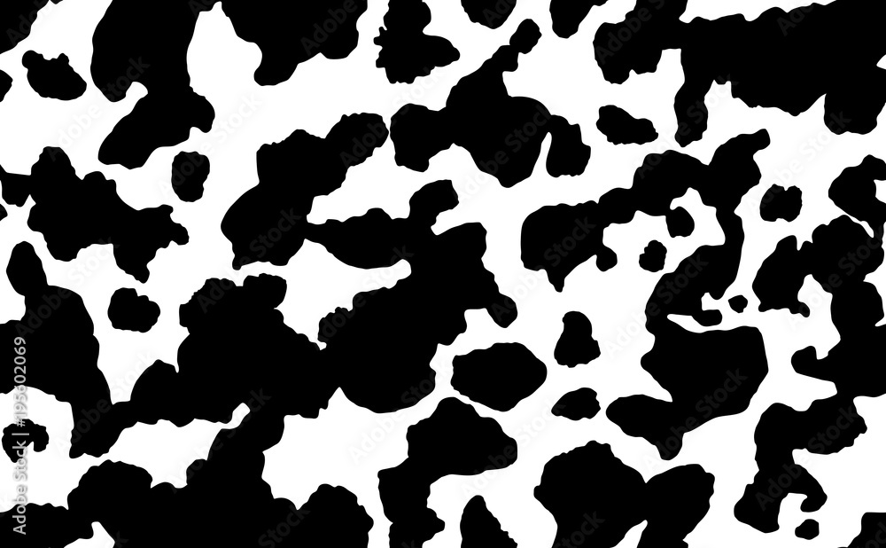 Cow skin texture, black and white spot repeated seamless pattern. Animal print dalmatian dog stains. Raster copy illustration Cow skin texture, black and white spot repeated seamless pattern. Animal print dalmatian dog stains. Raster copy illustration