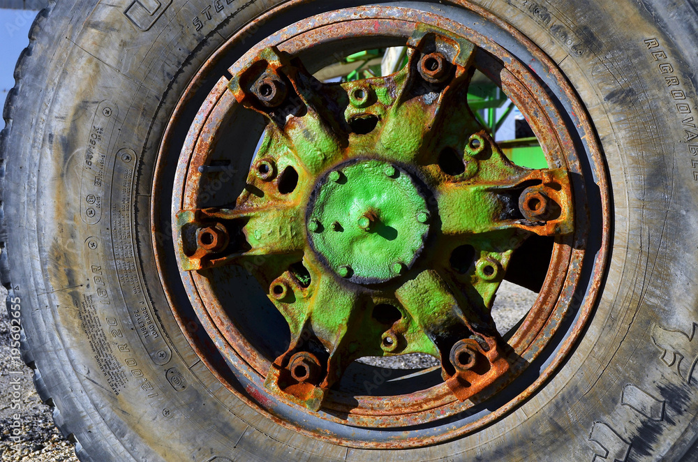 Old truck wheel