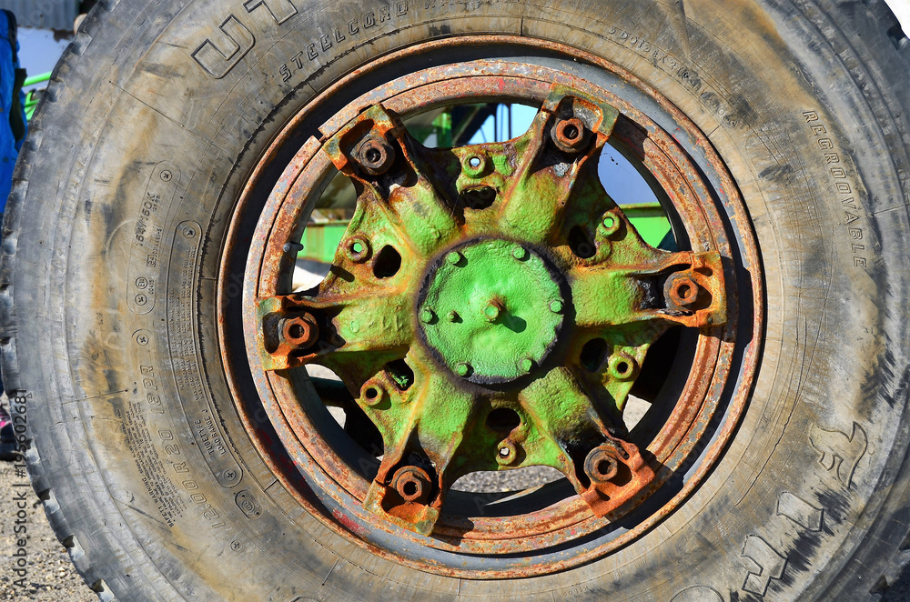 Old truck wheel