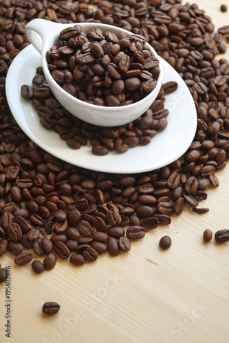 Raw coffee, coffee beans