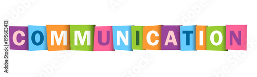 COMMUNICATION Colourful Vector Letters Icon