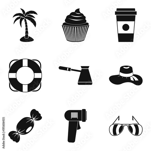 Creamer icons set, simple style