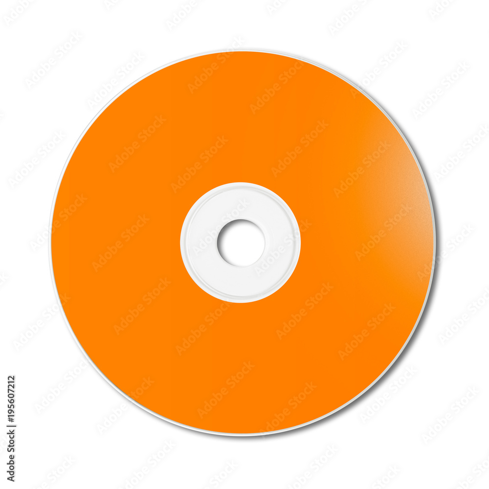 Orange CD - DVD mockup template isolated on white Orange CD - DVD mockup template isolated on white
