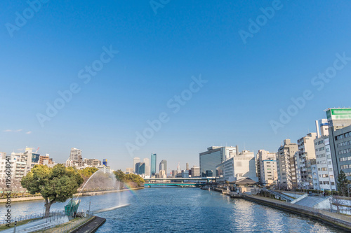 Osaka cityscape - Nakanoshima district - Osaka Japan