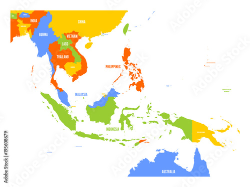 Vector map of Southeast Asia.