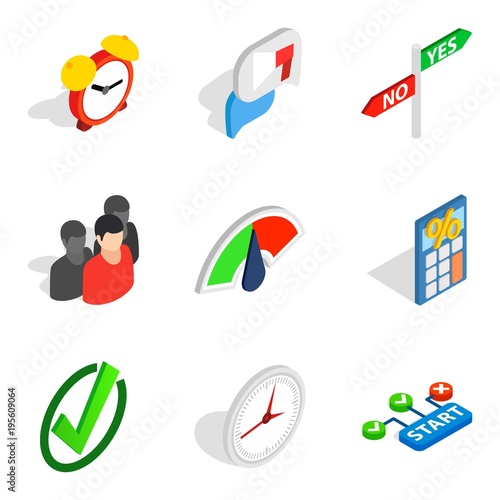 Signal icons set, isometric style