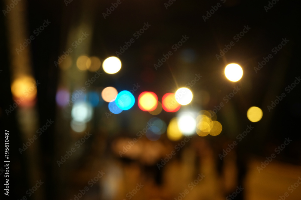 Night city street Bokeh lights background.Blur light bokeh abstract background 