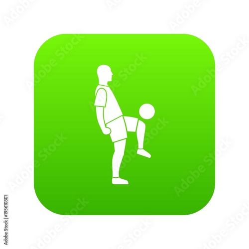 Soccer player man icon digital green