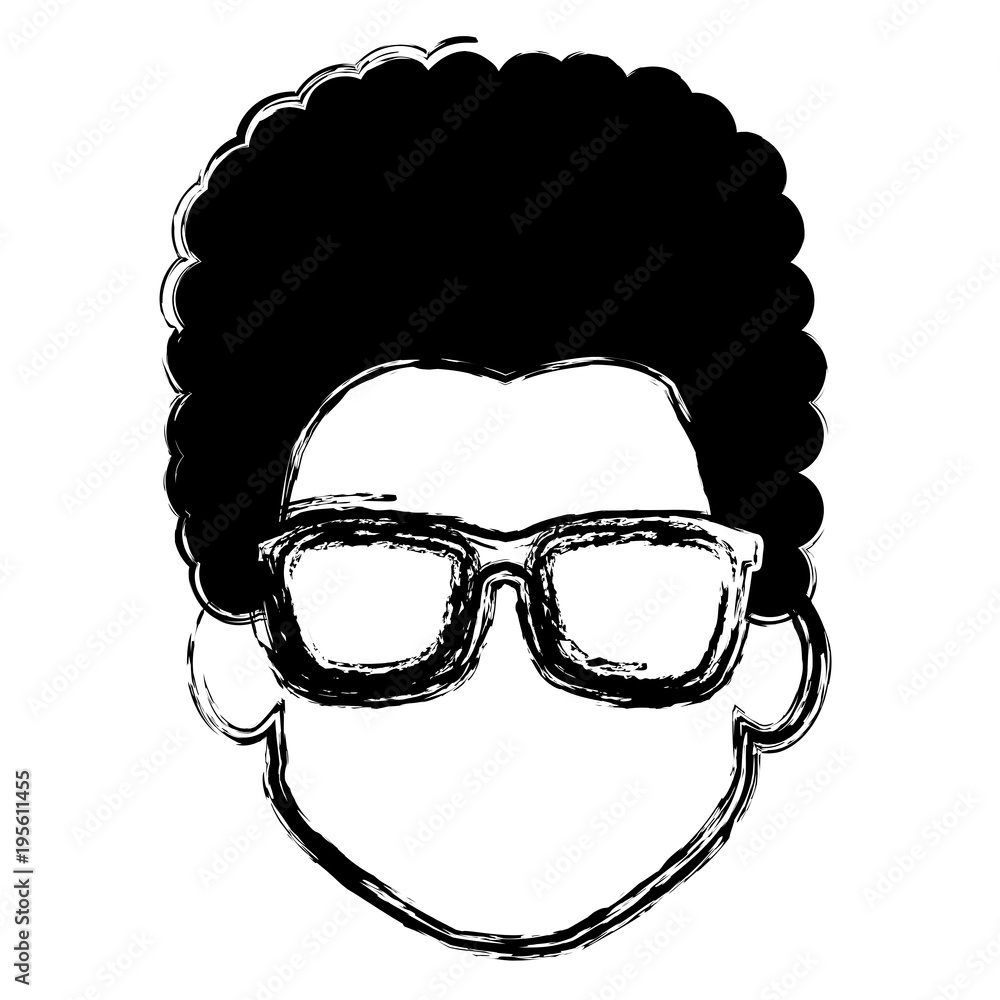 young man head with glasses avatar character young man head with glasses avatar character