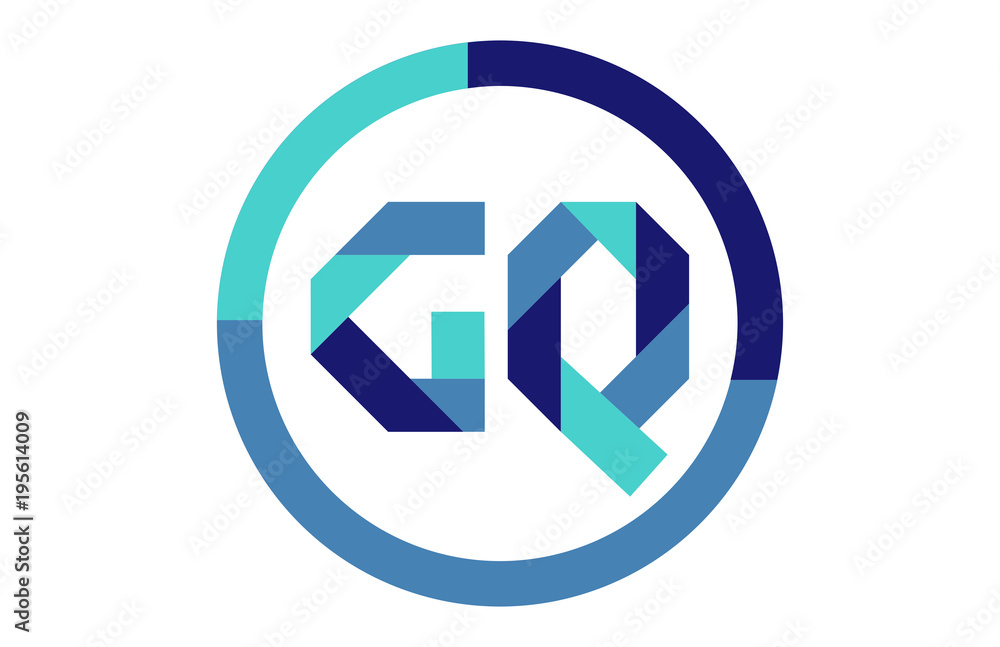 GQ Global Blue Ribbon letter Logo GQ Global Blue Ribbon letter Logo