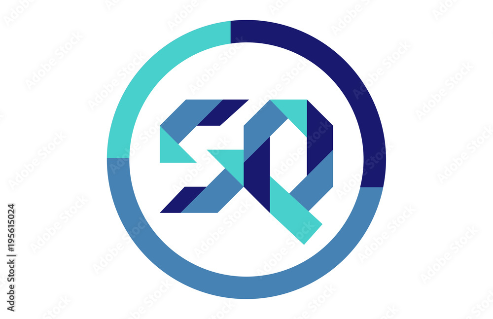 SQ Global Blue Ribbon letter Logo SQ Global Blue Ribbon letter Logo