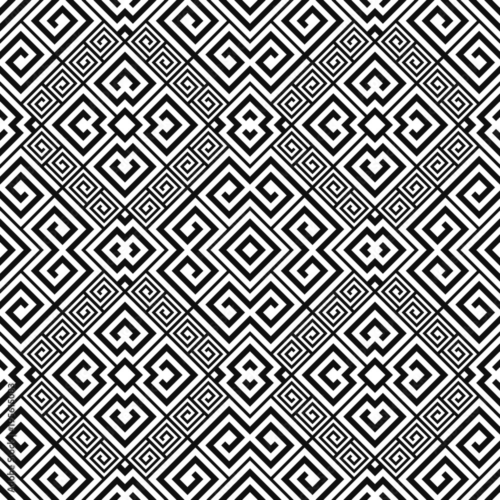 Seamless pattern. Stylish textile print with greek design. Greece meander fabric background.