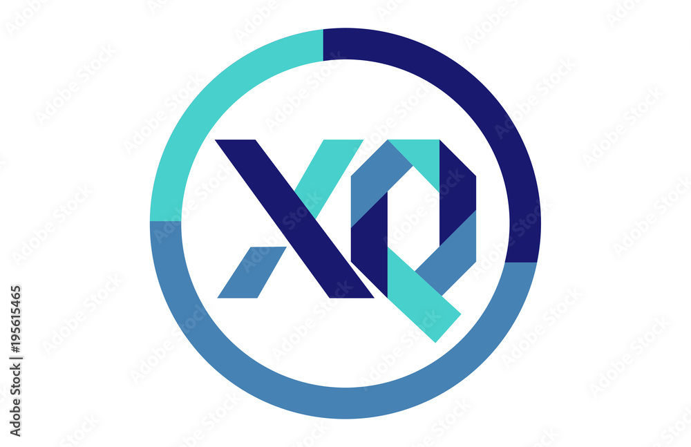XQ Global Blue Ribbon letter Logo XQ Global Blue Ribbon letter Logo