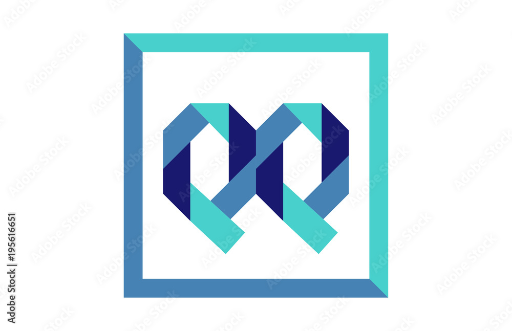 QQ Square Ribbon Letter Logo QQ Square Ribbon Letter Logo