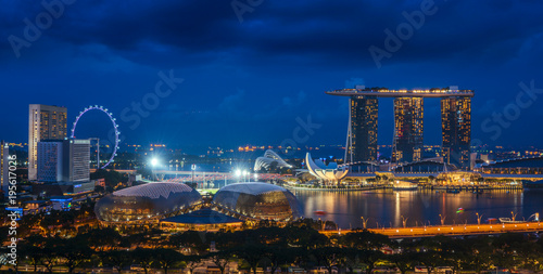 Photography Sityscape of Singapore city on night time