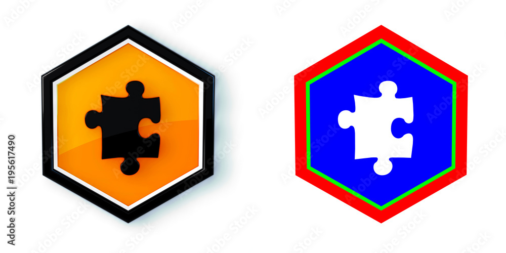 Fototapeta premium Ikona sześciobok 3D sześciokąt