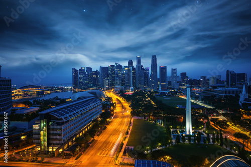 Sityscape of Singapore city on night