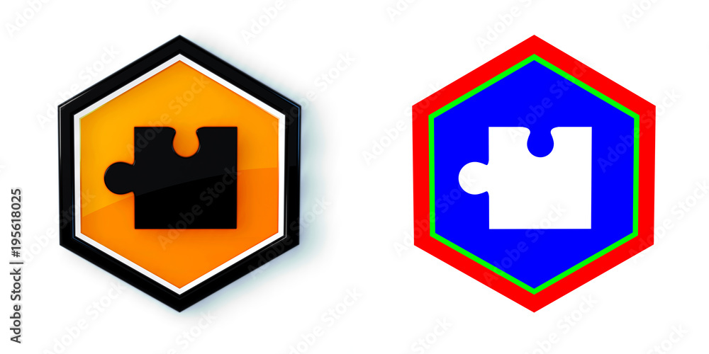 Fototapeta premium Ikona sześciobok 3D sześciokąt