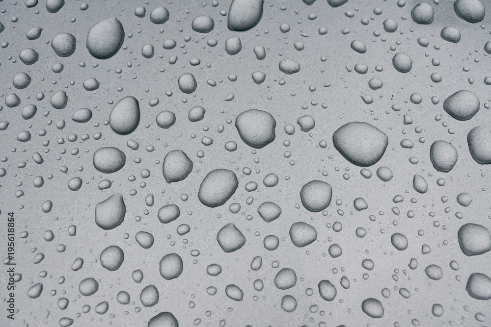 Water drops on metal surface