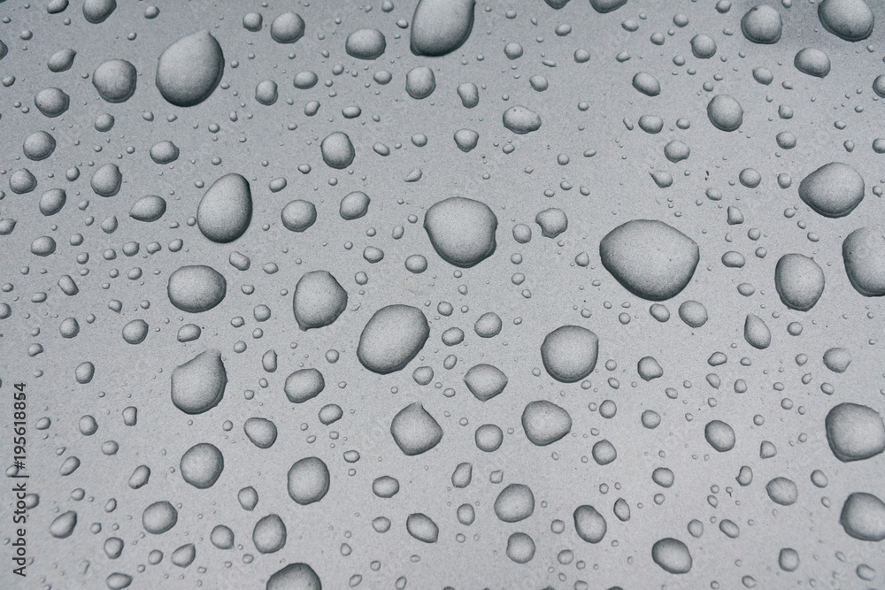 Water drops on metal surface Water drops on metal surface
