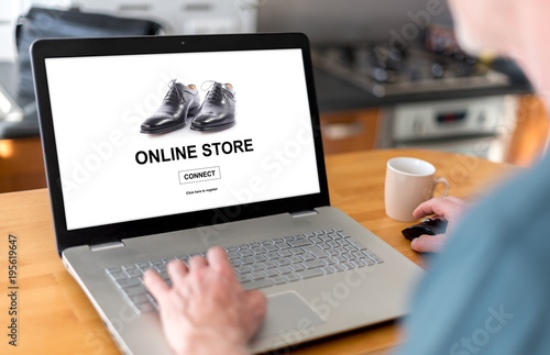 Online store concept on a laptop