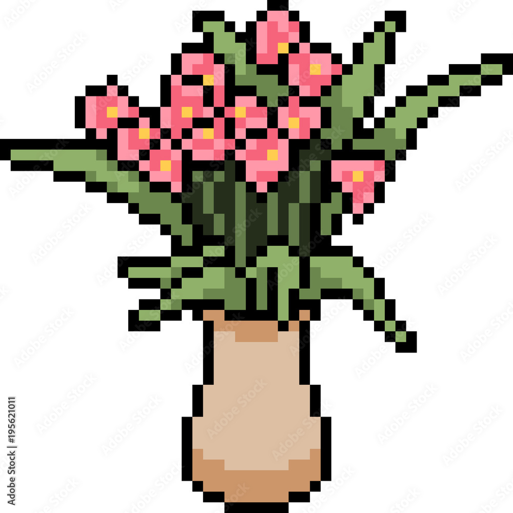 vector pixel art plant pot vector pixel art plant pot