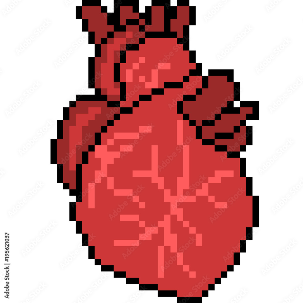 Obraz premium vector pixel art heart
