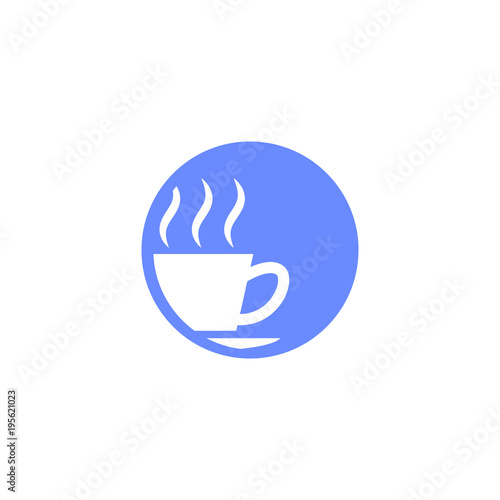 blue and white icon coffee mug