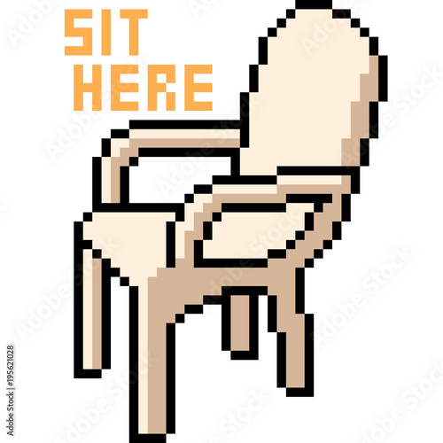 vector pixel art chair