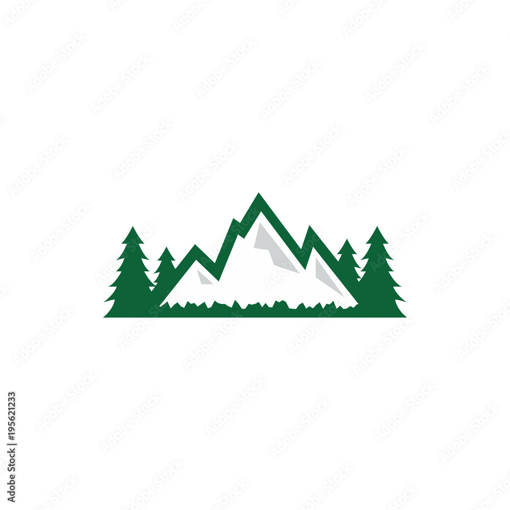 Mountain nature logo design template