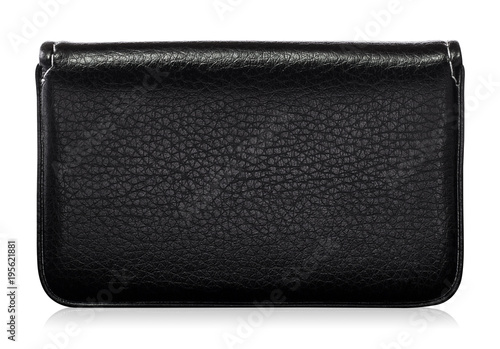Leather card holder isolated on white background. Template of leather wallets for your design. ( Clipping path )