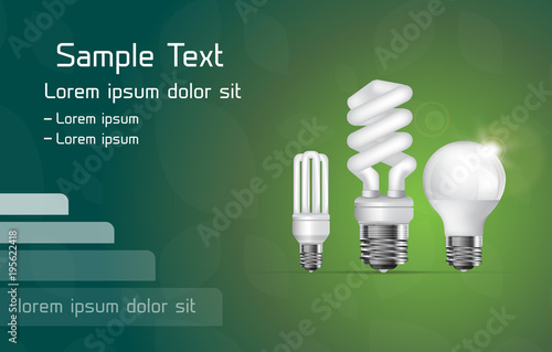 Vector energy saving fluorescent and led lamps.