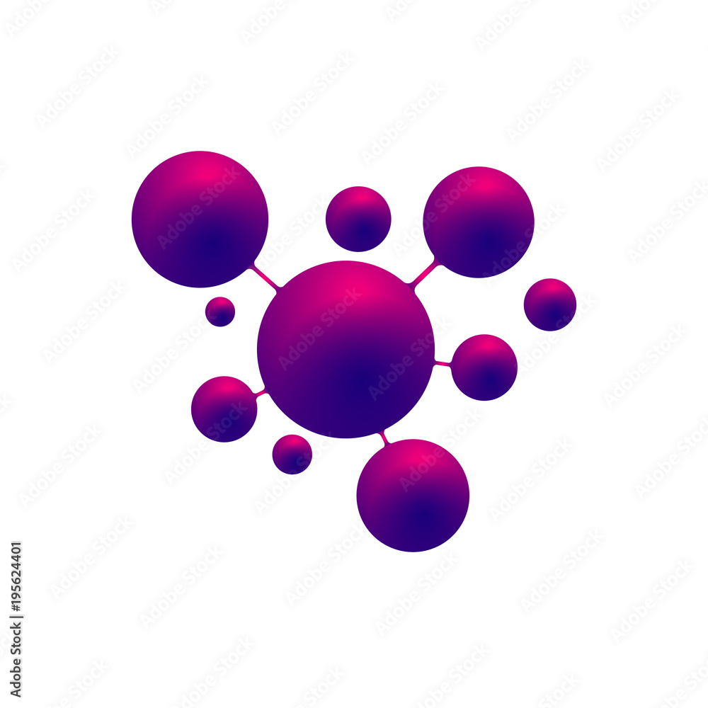 3D illustration dna,molecule, atom.