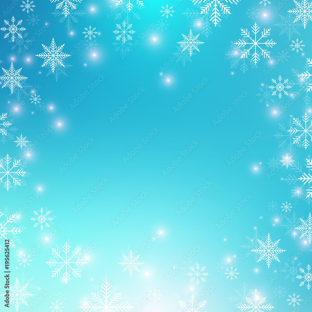 Christmas and Happy New Years background with snowflakes, illustration, raster image. Christmas and Happy New Years background with snowflakes, illustration, raster image.