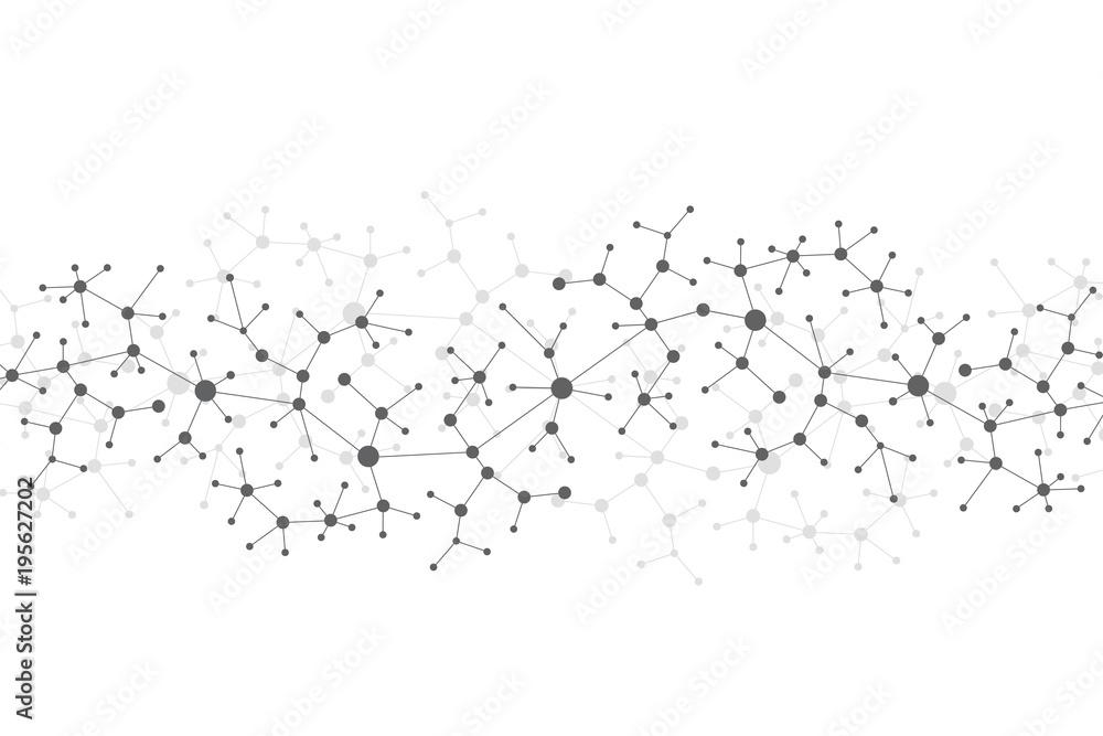 Obraz premium Modern Structure Molecule DNA. Atom. Molecule and communication background for medicine, science, technology, chemistry. Medical scientific backdrop.