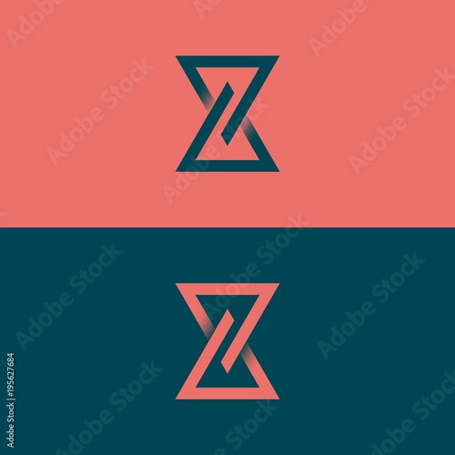Stylish linear vector logo of hourglass. Eternity design concept