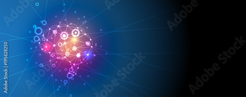 Artificial intelligence. Technology web background. Virtual concept