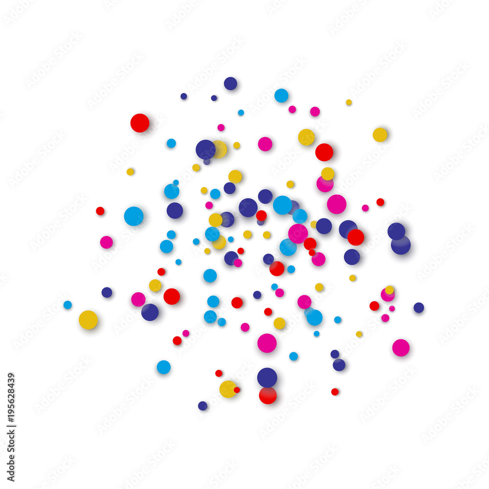 Festive Circular Colorful Confetti Background - obrazy, fototapety, plakaty 