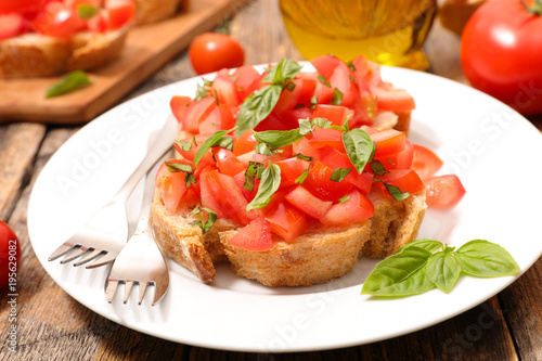bruschettas with tomato and basil