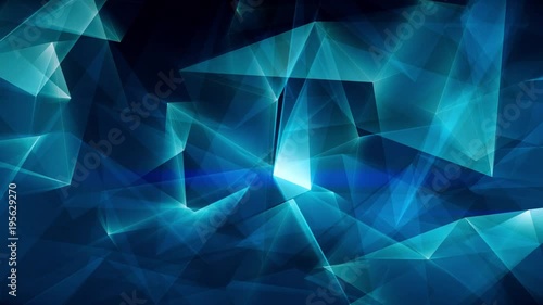Blue Abstract Polygonal Lines Shapes Background Loop