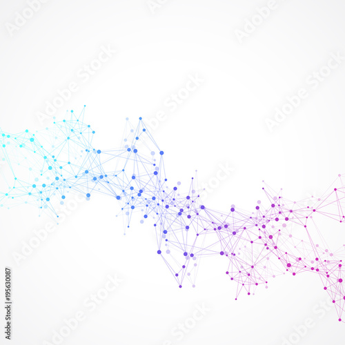 Structure molecule and communication. Dna  atom  neurons. Scientific molecule background for medicine  science  technology  chemistry  illustration