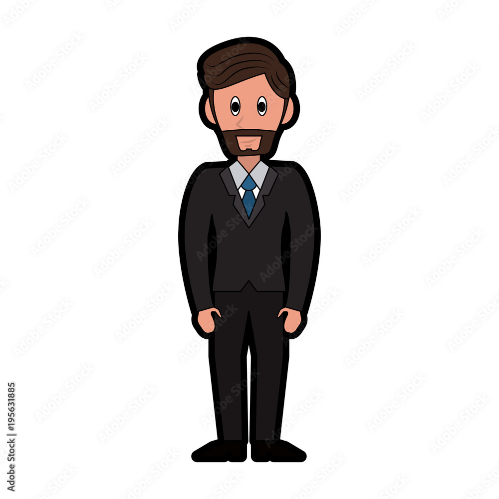 Businessman with suit cartoon vector illustration graphic design