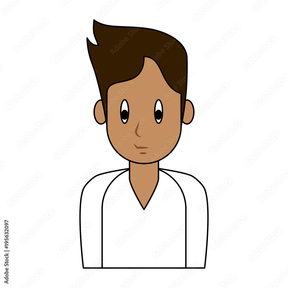 Young man cartoon vector illustration graphic design