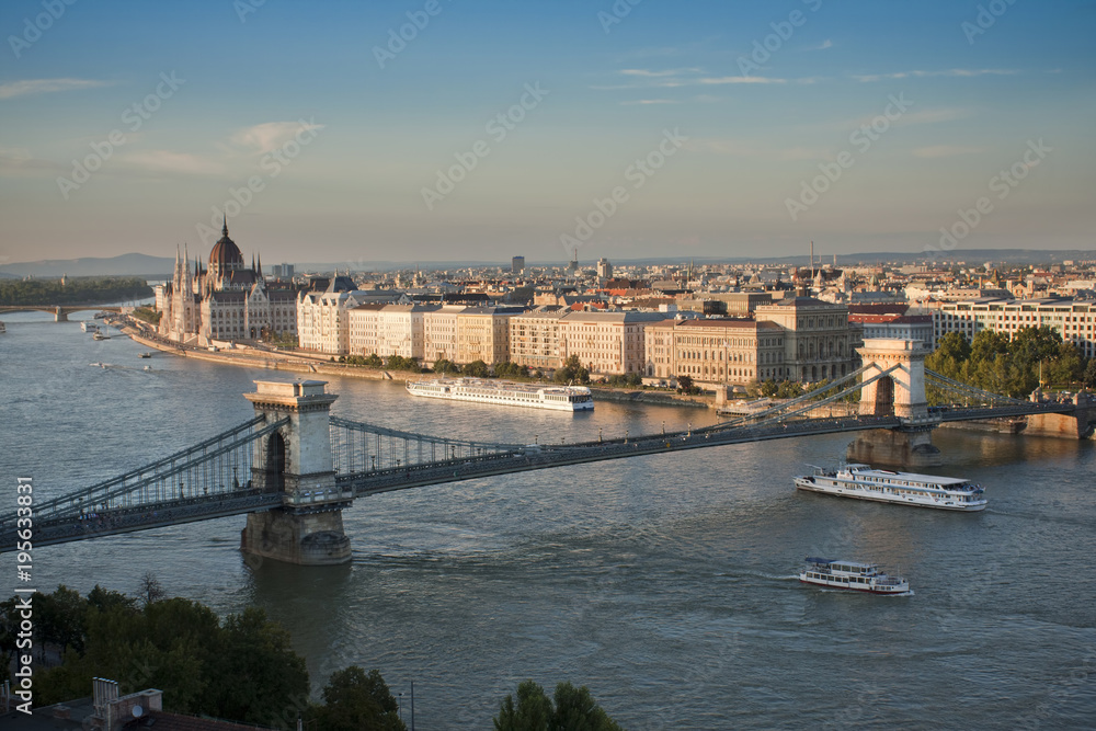 Cityscape of Budapest and Danube river