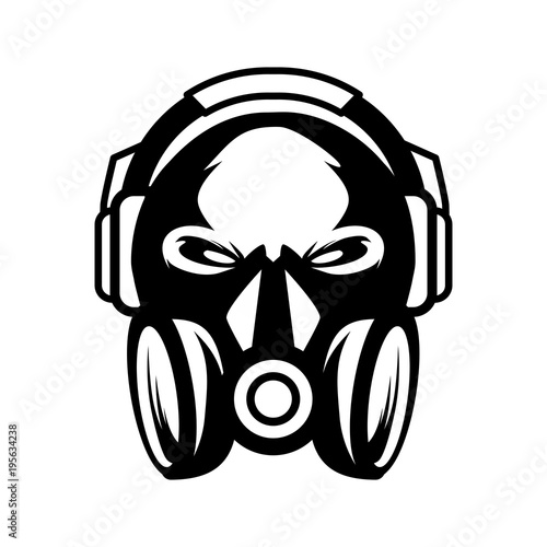 Skull Headphone and gas mask Vector